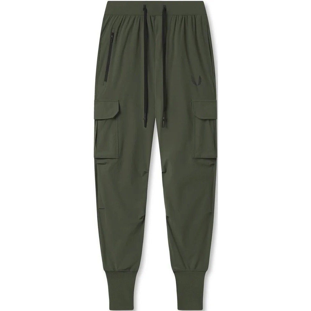 NWT ASRV Men's Tech Cargo Joggers Olive Green Zip Pocket Ribbed Cuff Size M - Picture 3 of 12
